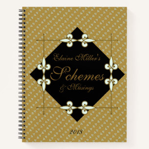 Personalized Vintage Art Deco Schemes & Musings Notebook