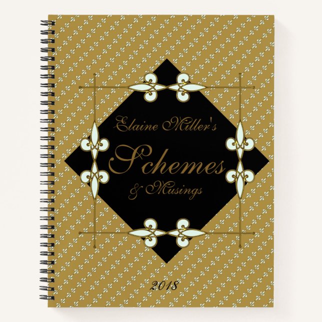 Personalized Vintage Art Deco Schemes & Musings Notebook (Front)