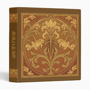 Personalized Vintage Art Nouveau 3-Ring Binder