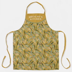 Personalized Vintage Australian Wattle Pattern  Apron