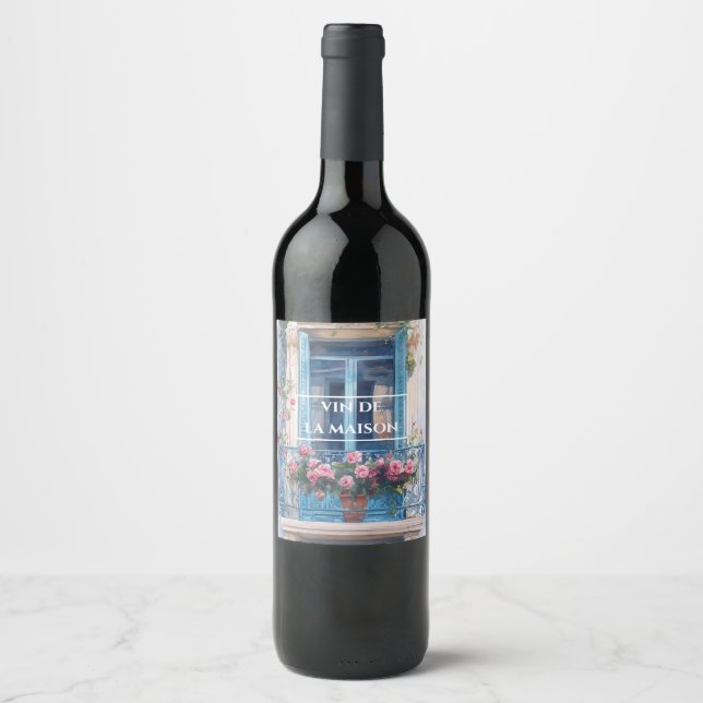 personalized vintage balcony wine labels (Front)