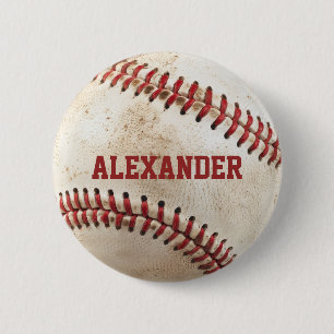 Personalized Vintage Baseball 2 Inch Round Button