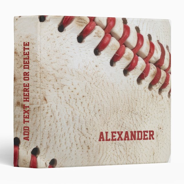 Personalized Vintage Baseball Binder (Front/Spine)