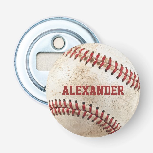 Personalized Vintage Baseball Bottle Opener (Front)