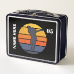 Personalized Vintage Baseball Name Number Metal Lunch Box<br><div class="desc">Personalized Vintage Baseball Name Number Metal Lunch Box</div>