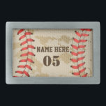 Personalized Vintage Baseball Name Number Retro Belt Buckle<br><div class="desc">Personalized vintage baseball name number retro design  can be good for you if you love Baseball. Or it could be a great gift for those who loves baseball.</div>