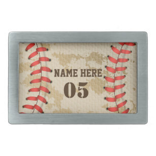 Personalized Vintage Baseball Name Number Retro Belt Buckle