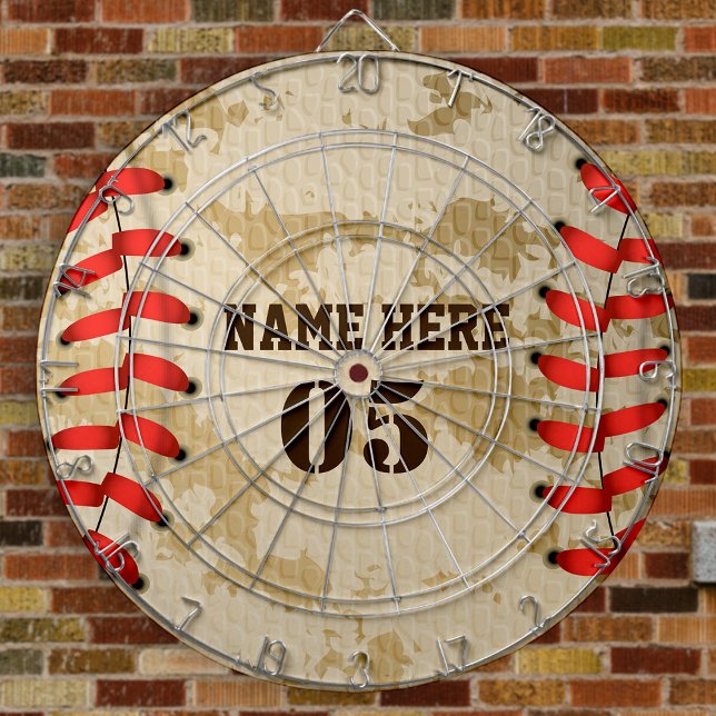 Personalized Vintage Baseball Name Number Retro Dartboard (Creator Uploaded)