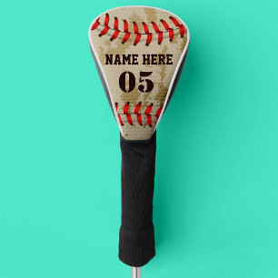 Personalized Vintage Baseball Name Number Retro Golf Head Cover