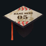 Personalized Vintage Baseball Name Number Retro Graduation Cap Topper<br><div class="desc">Personalized vintage baseball name number retro design  can be good for you if you love Baseball. Or it could be a great gift for those who loves baseball.</div>
