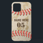 Personalized Vintage Baseball Name Number Retro iPhone 12 Case<br><div class="desc">Personalized vintage baseball name number retro design  can be good for you if you love Baseball. Or it could be a great gift for those who loves baseball.</div>