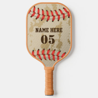 Personalized Vintage Baseball Name Number Retro Mo Pickleball Paddle