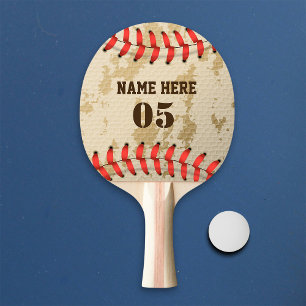 Personalized Vintage Baseball Name Number Retro Ping Pong Paddle