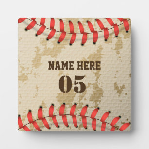 Personalized Vintage Baseball Name Number Retro Plaque