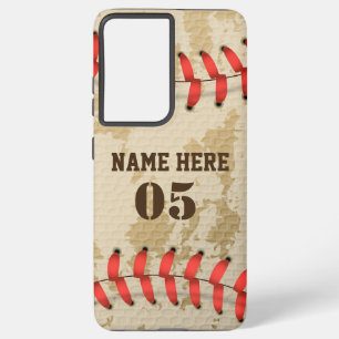 Personalized Vintage Baseball Name Number Retro Samsung Galaxy Case