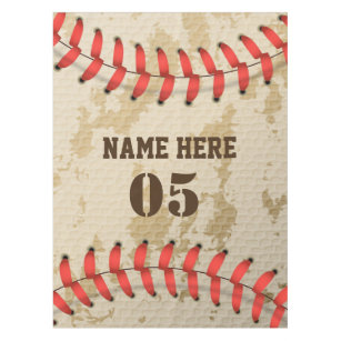 Personalized Vintage Baseball Name Number Retro Tablecloth