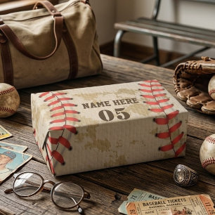 Personalized Vintage Baseball Name Number Retro Tissue Paper