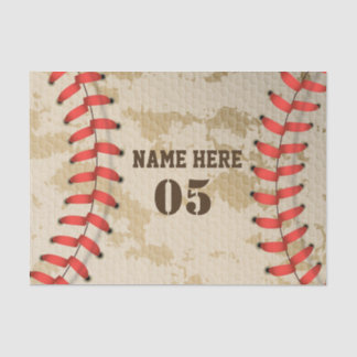 Personalized Vintage Baseball Name Number Retro Tissue Paper