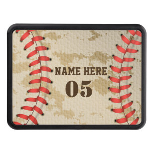 Personalized Vintage Baseball Name Number Retro Trailer Hitch Cover