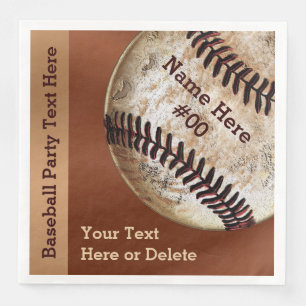 Personalized Vintage Baseball Napkins, Your Text Napkin