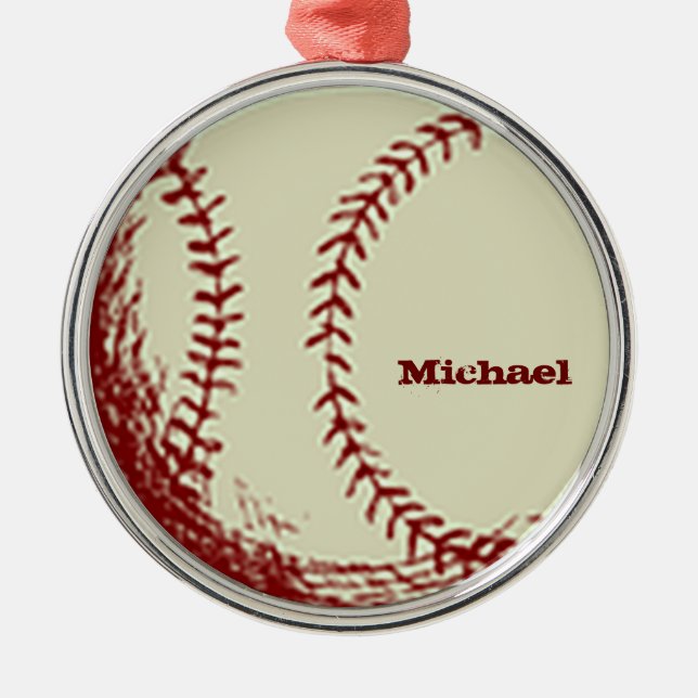 Personalized Vintage Baseball Ornament (Front)
