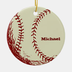 Personalized Vintage Baseball Ornament