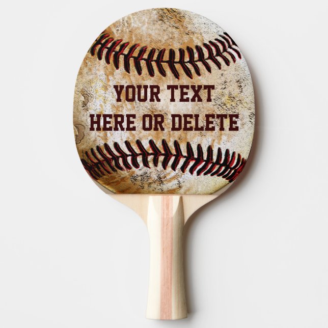 Personalized Vintage Baseball Ping Pong Paddle (Front)