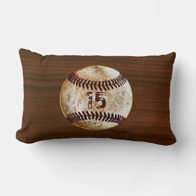 Personalized Vintage Baseball Throw Pillows Lumbar (Front)