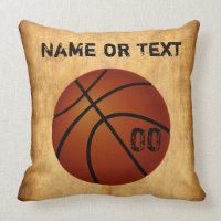 Personalized Vintage Basketball Throw Pillow