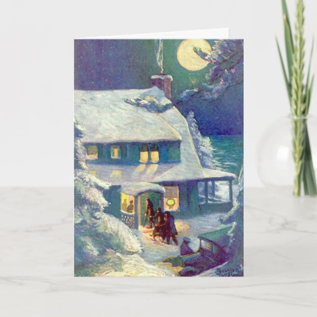 Personalized Vintage Bible Verse Christmas Card (Front)