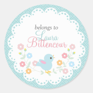 Personalized Vintage Bird and Flowers - DIY Tags