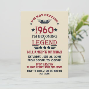 Personalized vintage birthday cocktail party invitation