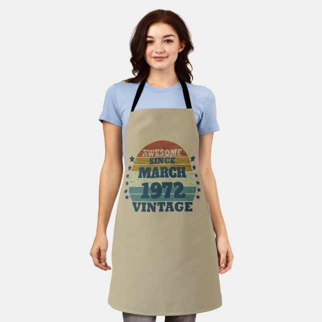 Personalized vintage birthday gift apron (Worn)
