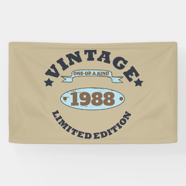 Personalized vintage birthday gift banner (Horizontal)