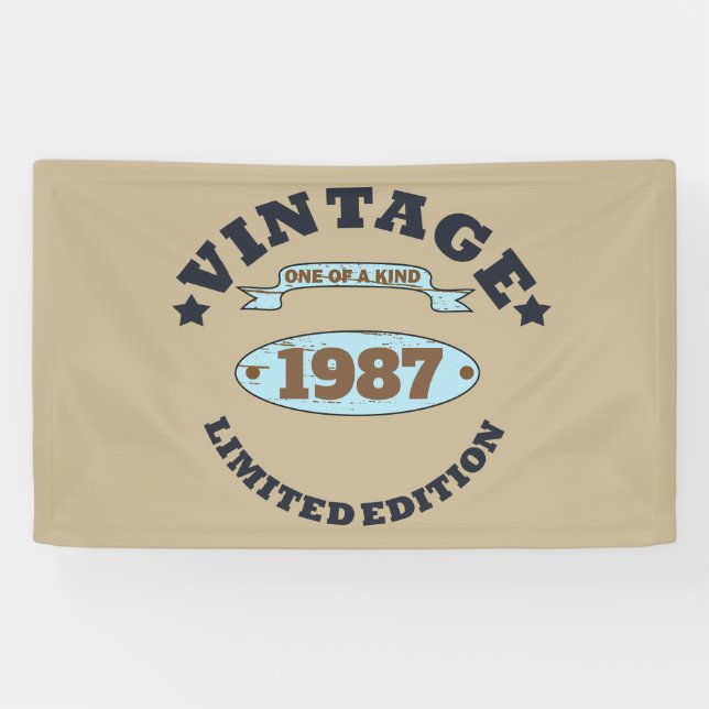 Personalized vintage birthday gift banner (Horizontal)