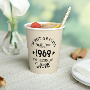 Personalized vintage birthday gift black paper cups