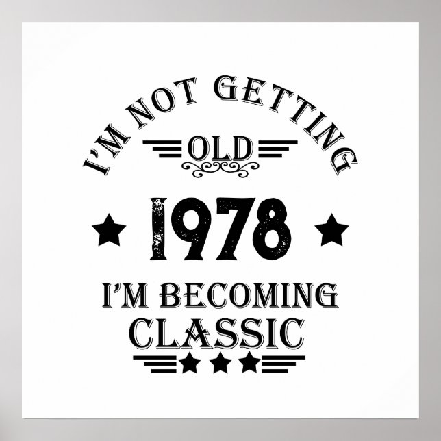 Personalized vintage birthday gift black poster (Front)