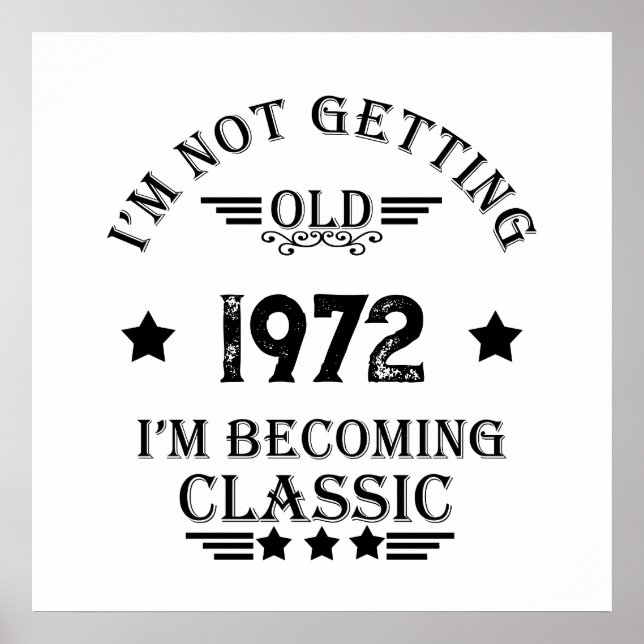 Personalized vintage birthday gift black poster (Front)