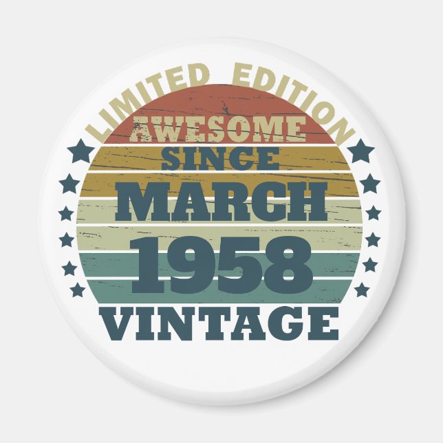 Personalized vintage birthday gift idea magnet (Front)