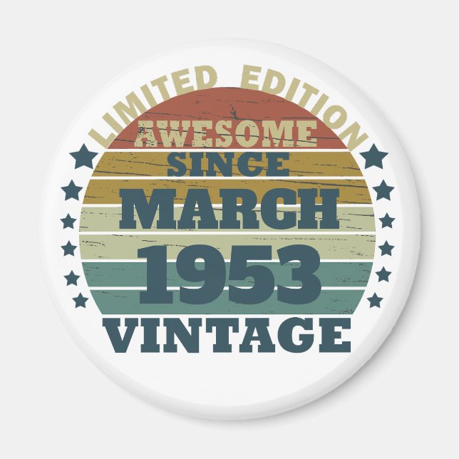 Personalized vintage birthday gift idea magnet (Front)