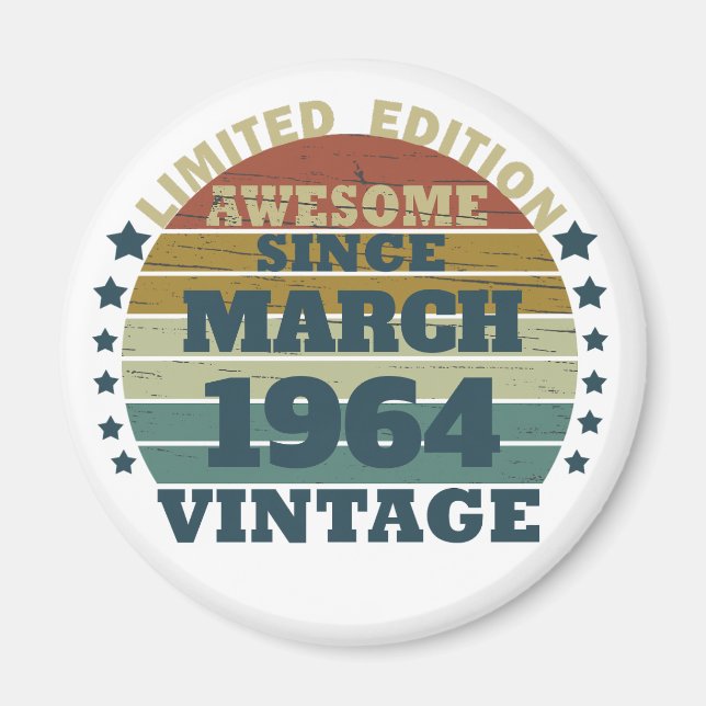 Personalized vintage birthday gift idea magnet (Front)