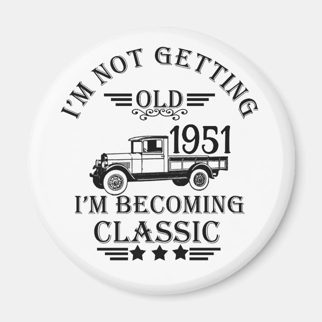 Personalized vintage birthday gift idea magnet (Front)