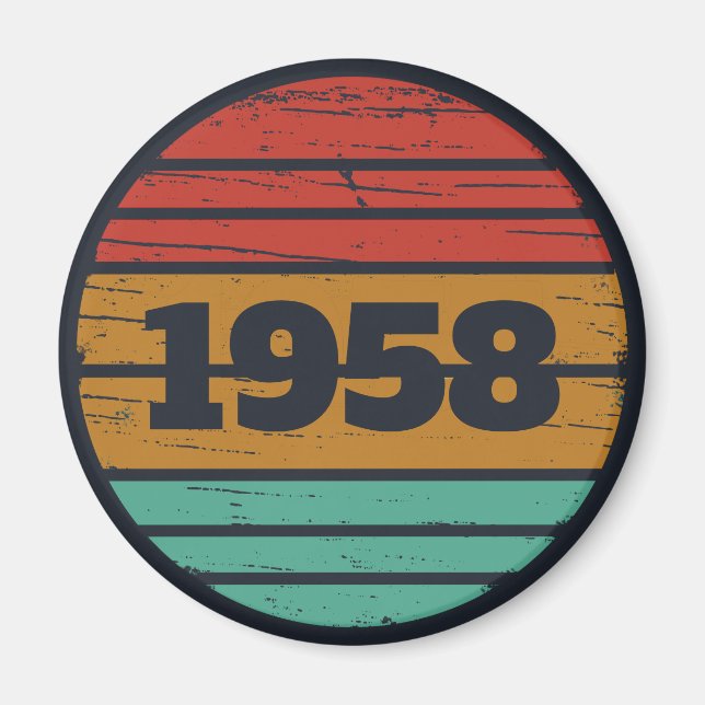 Personalized vintage birthday gift idea magnet (Front)