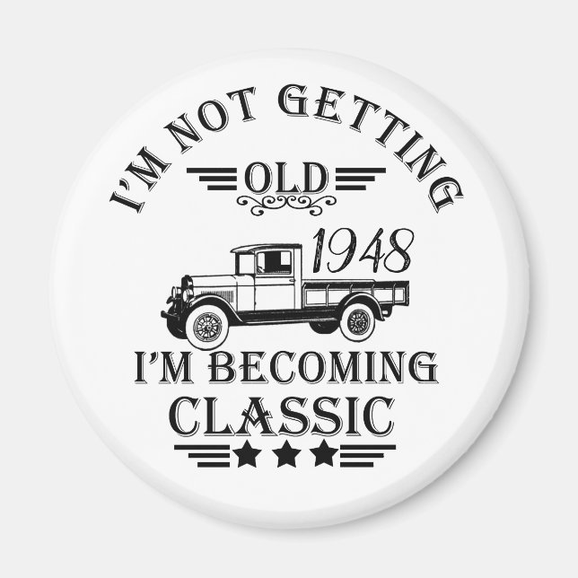 Personalized vintage birthday gift idea magnet (Front)