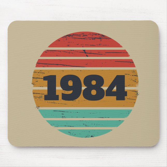 Personalized vintage birthday gift idea mouse pad (Front)