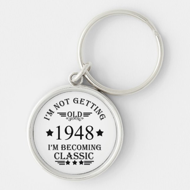 Personalized vintage birthday gift keychain (Front)