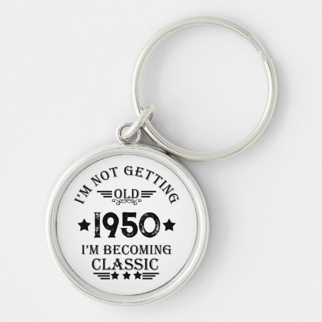 Personalized vintage birthday gift keychain (Front)