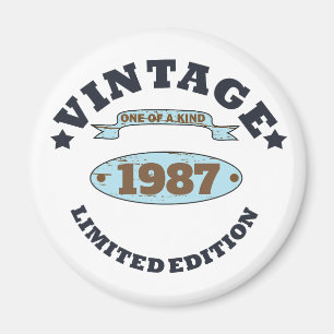 Personalized vintage birthday gift magnet