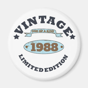 Personalized vintage birthday gift magnet