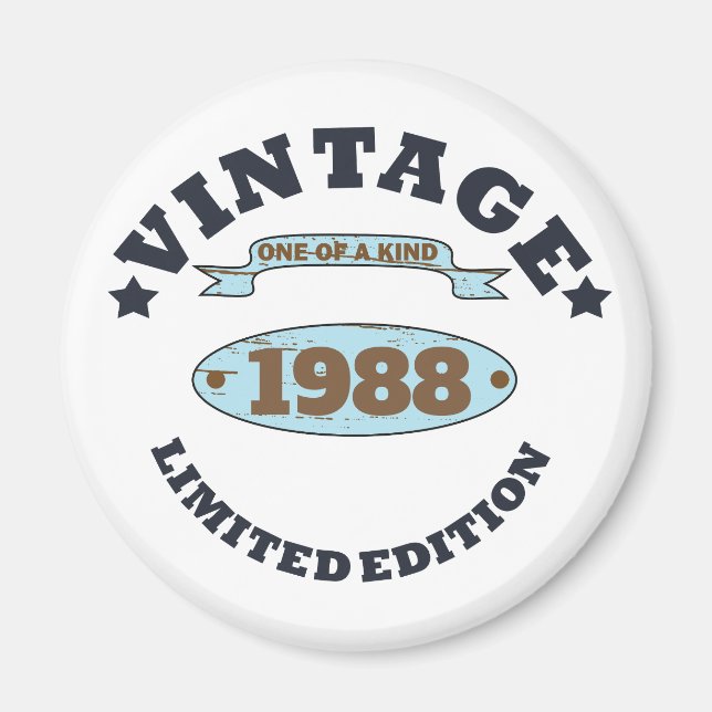 Personalized vintage birthday gift magnet (Front)